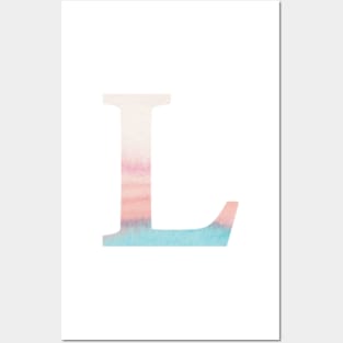 The Letter L Rainbow Watercolor Design Posters and Art